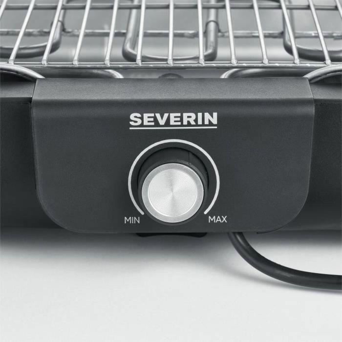 Severin PG8554 Barbacoa de mesa eléctrica, superficie de cocción 37x29 cm, con bandeja de agua reductora de olores y humos 3