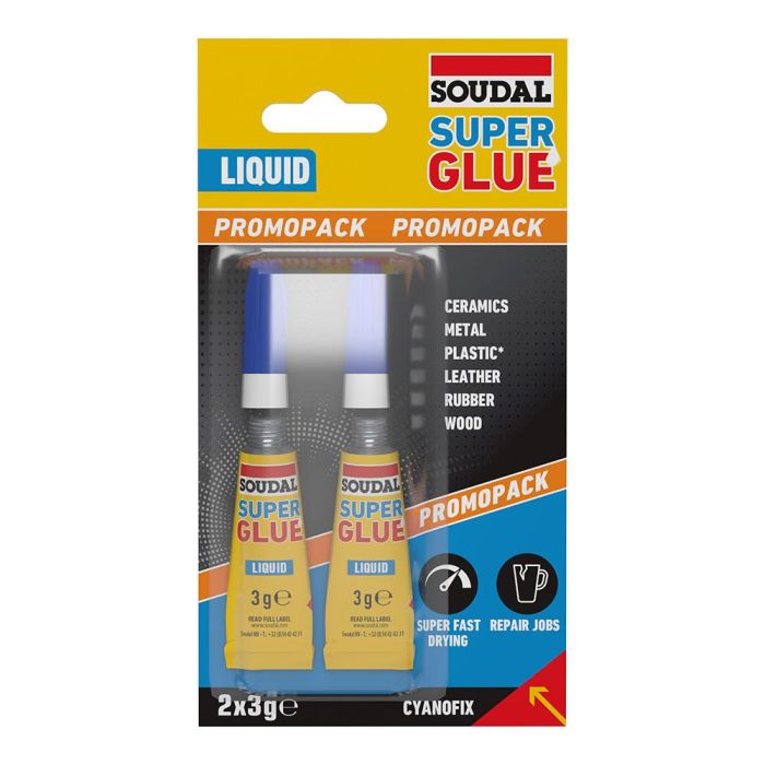 Soudal Super glue líquido 2 x 3 g 160037