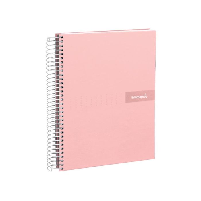 Cuaderno Espiral Liderpapel A5 Micro Crafty Tapa Forrada 120H 90 gr Cuadro 5 mm 5 Bandas6 Taladros Color Rosa 3