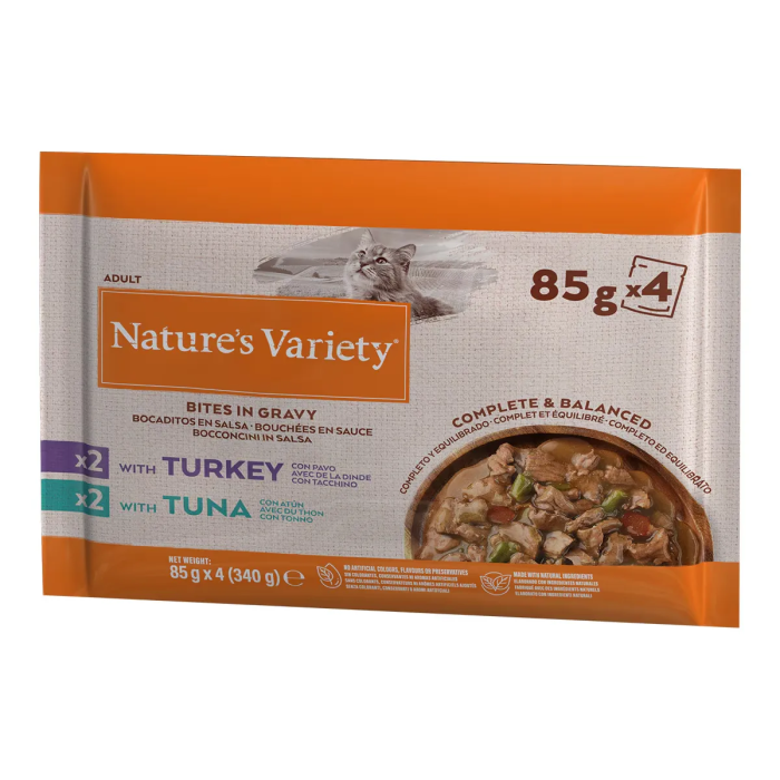 Nature'S V Bocaditos En Salsa Pavo Atun Flowp 11x4x85 gr