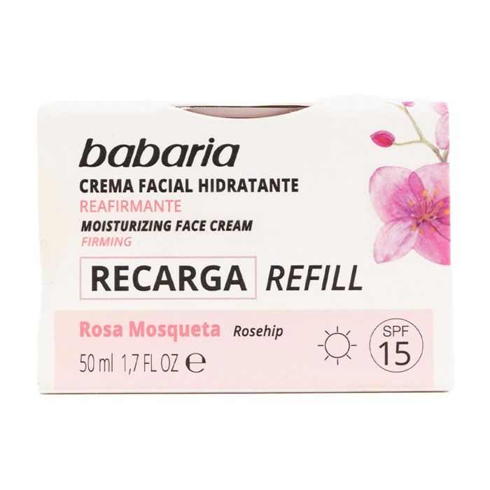 Babaria Rosa mosqueta crema facial hidratante reafirmante vegano relleno 50 ml