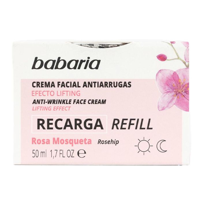 Babaria Rosa mosqueta crema facial anti-arrugas vegano relleno 50 ml