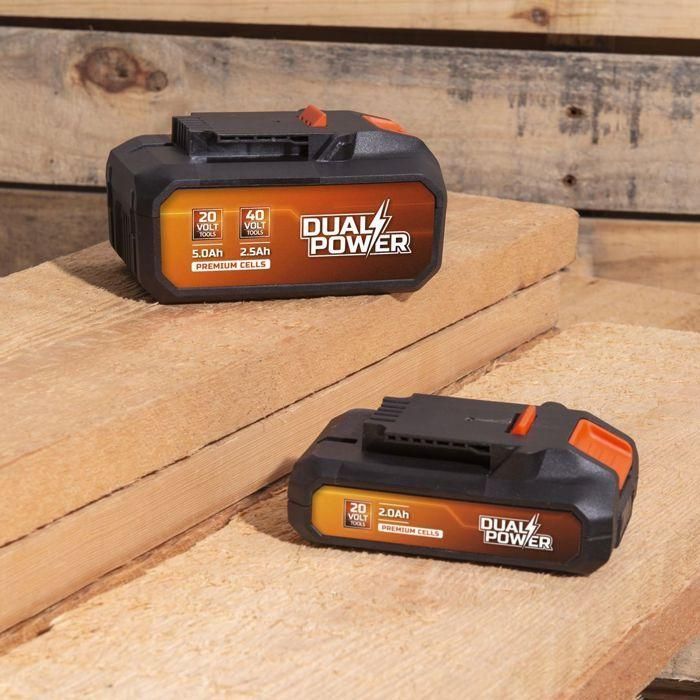 Dual Power POWDP9037 Batería de Potencia Dual 2x20V 2.5Ah (40V 5Ah) compatible con herramientas de 20V y 40V 1 Dual Power POWDP9037 Batería de Potencia Dual 2x20V 2.5Ah (40V 5Ah) compatible con herramientas de 20V y 40V 1