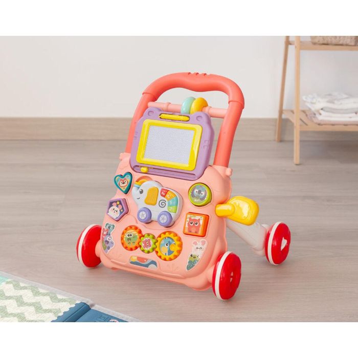 KioKids Andador Correpasillos Actividades Rosa con Piano, Pizarra y Juegos Educativos +12 Meses 3