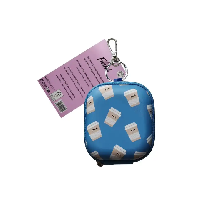 Wondee Mini Estuche Tecnológico para Auriculares, Cables y Accesorios Pequeños - Resistente y Portátil con Mosquetón, Color Café 4