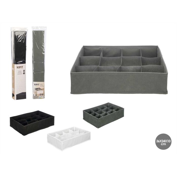 Caja Plegable Organizadora Kipit 36x24x10 cm - Blanco, Gris, Negro (24 Unidades) Caja Plegable Organizadora Kipit 36x24x10 cm - Blanco, Gris, Negro (24 Unidades)