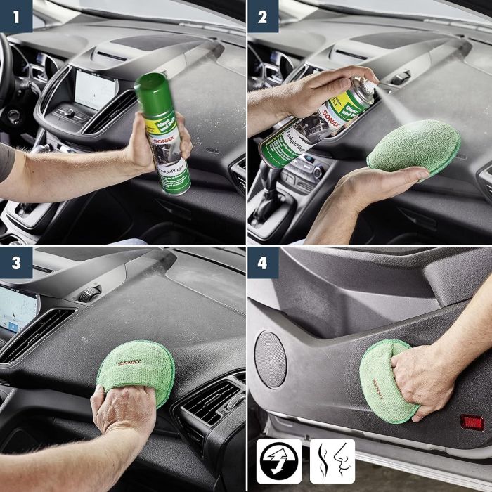 Sonax SX03433000 Limpia Salpicaderos Silicona Plus Lemon-Fresh para Coche, Limpia y Cuida Plásticos