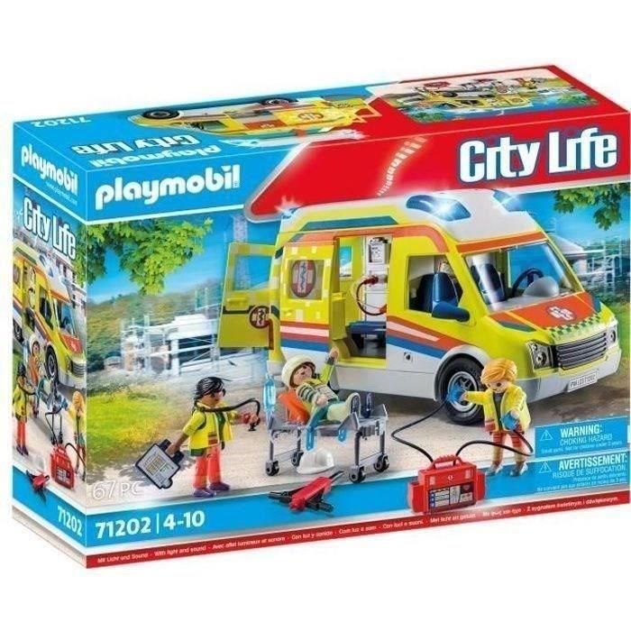 Playmobil 71202 Ambulancia City Life con Luz y Sonido, Puertas Abatibles, Camilla y Accesorios Médicos Detallados 0 Playmobil 71202 Ambulancia City Life con Luz y Sonido, Puertas Abatibles, Camilla y Accesorios Médicos Detallados 0