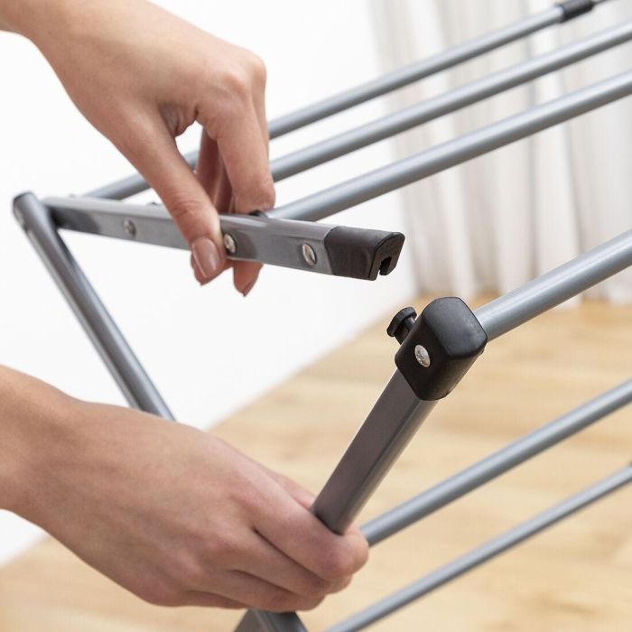 Tendedero Metálico Plegable y Extensible con 3 Alturas Cloxy InnovaGoods 11 barras 8 Tendedero Metálico Plegable y Extensible con 3 Alturas Cloxy InnovaGoods 11 barras 8