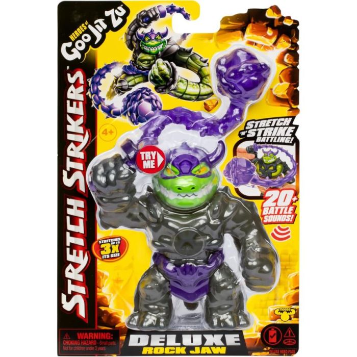 Goo Jit Zu Figura de Acción Elástica Stretch Strikers Deluxe Rock Jaw, Estira hasta 3 Veces su Tamaño Goo Jit Zu Figura de Acción Elástica Stretch Strikers Deluxe Rock Jaw, Estira hasta 3 Veces su Tamaño