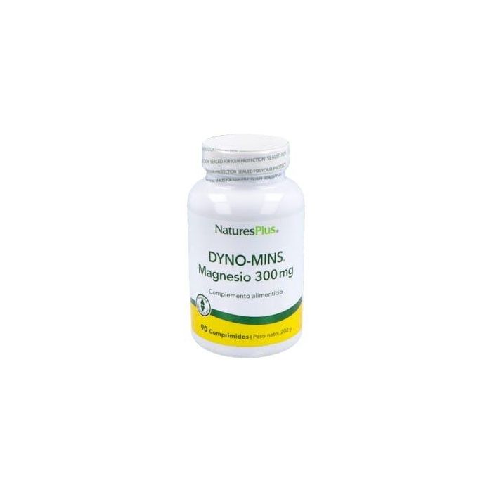 NATURES PLUS Dyno-Mins Magnesio 300 mg, Suplemento para Huesos y Energía, 90 Comprimidos