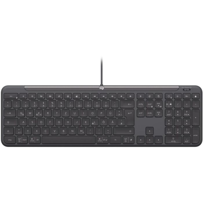 Logitech 920-013329 Teclado Signature Slim K620 USB-C Gris Grafito con Teclado Numérico, Escritura Silenciosa
