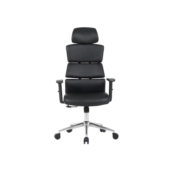 Q-connect Silla de Dirección Aurea Similpiel Negra, Altura Max 1400 mm, Anchura 520 mm, Profundidad 510 mm, Ruedas Premium 2