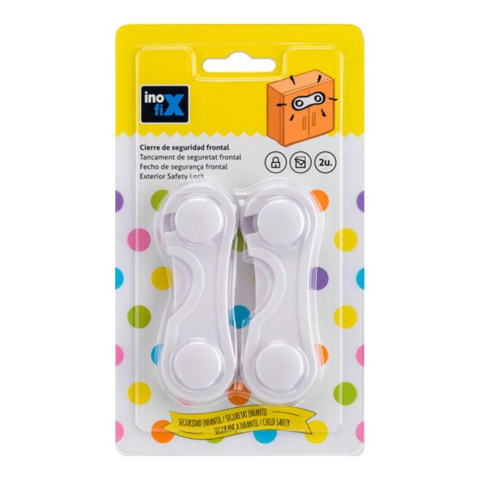 Inofix Cierre Seguridad Frontal Blanco 5105-2-001 (Blister 2 Unid.) Plástico Adhesivo para Muebles 1