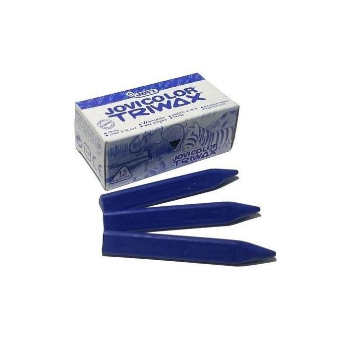 Jovi Ceras Jovicolor Triwax 82 mm Unicolor Azul Oscuro, Caja 12 Unidades