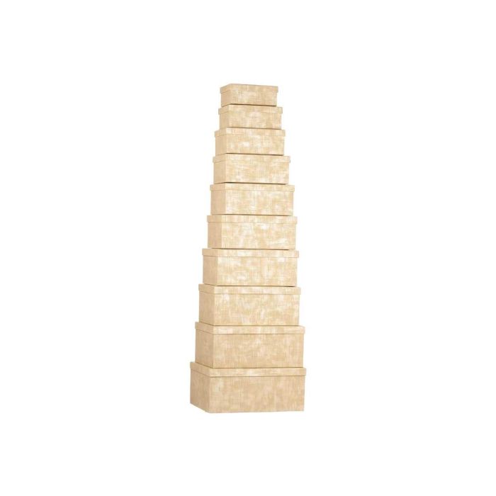Set 10 Cajas Carton Rectangular Natural Rayas Pincello 37X16CM (2 Unidades) 1 Set 10 Cajas Carton Rectangular Natural Rayas Pincello 37X16CM (2 Unidades) 1