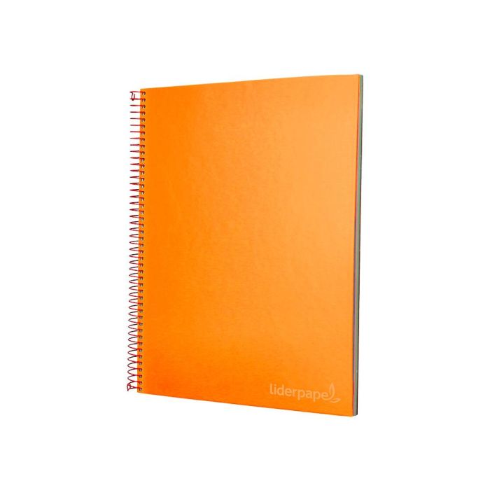 Cuaderno Espiral Liderpapel A4 Micro Jolly Tapa Forrada 140H 75 gr Cuadro 5 mm 5 Bandas4 Taladros Color Naranja 2