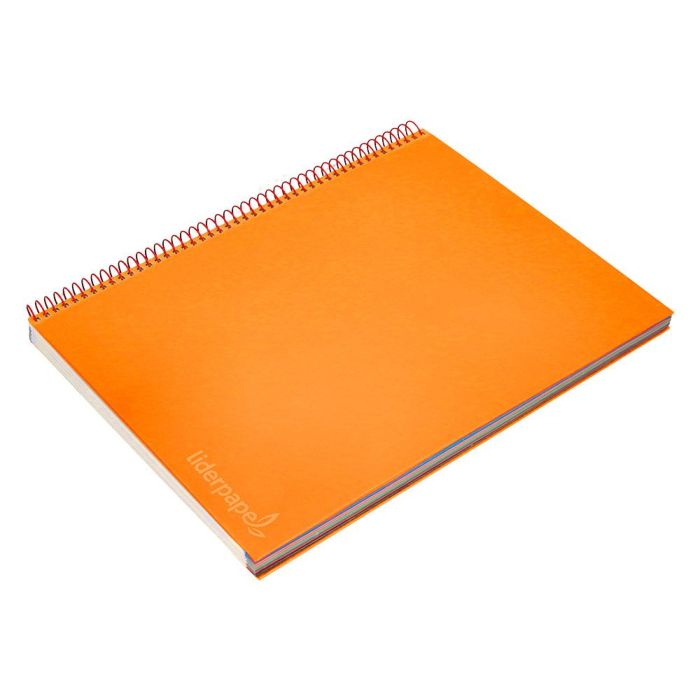 Cuaderno Espiral Liderpapel A4 Micro Jolly Tapa Forrada 140H 75 gr Cuadro 5 mm 5 Bandas4 Taladros Color Naranja 3