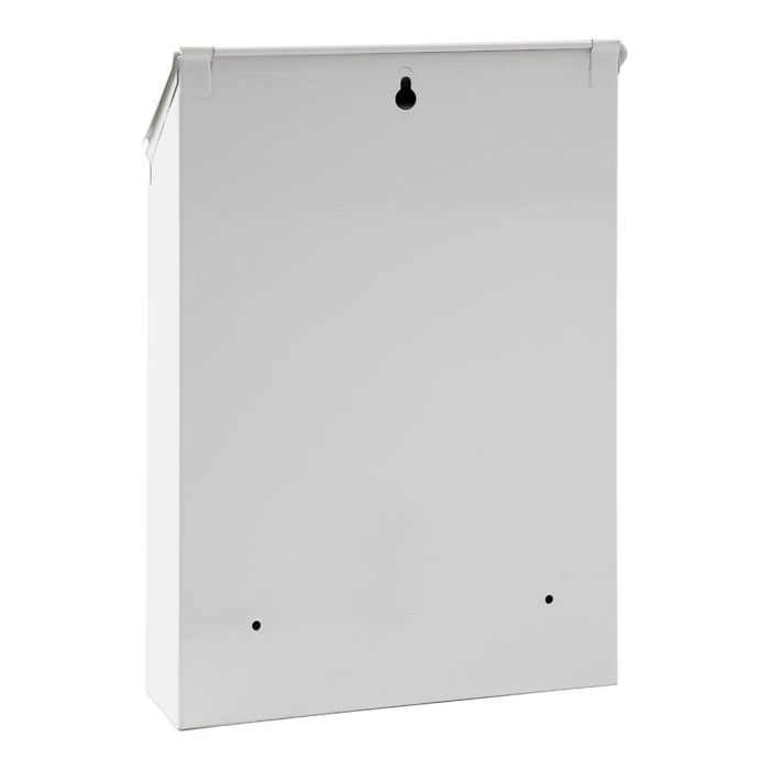 Arregui Civic Buzón individual exterior, acero blanco 21,6 x 8 x 30 cm, con tejadillo protector y 2 llaves 2