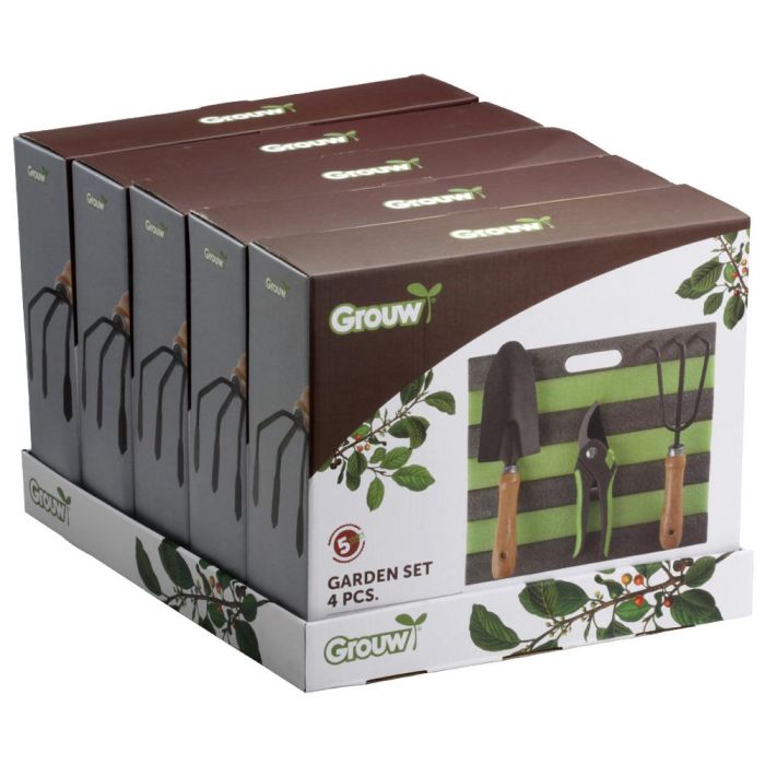 Conjunto de jardín 4 piezas gris fresco/verde grouw 3