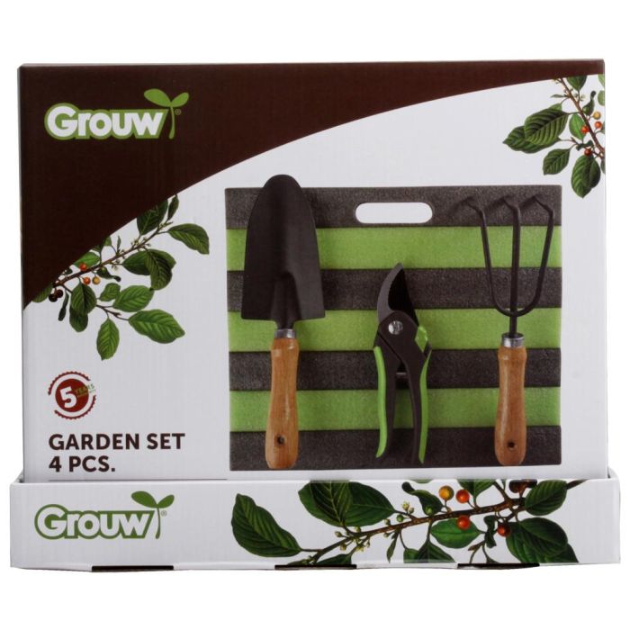 Conjunto de jardín 4 piezas gris fresco/verde grouw 5