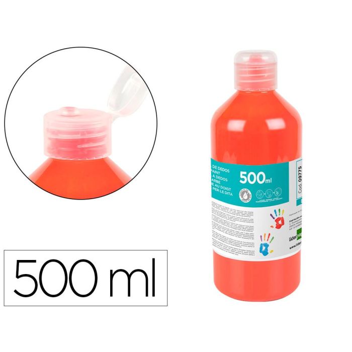 Pintura Dedos Liderpapel Botella De 500 mL Rojo
