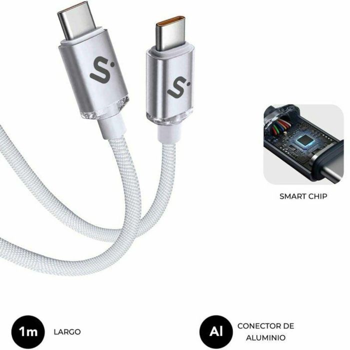 Cable USB-C a USB-C Subblim OPTIMUS Blanco 1 m 13 Cable USB-C a USB-C Subblim OPTIMUS Blanco 1 m 13