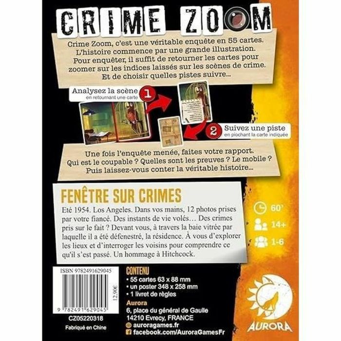 Juego de Mesa Asmodee Crime Zoom Fenêtre sur Crimes (FR) 1