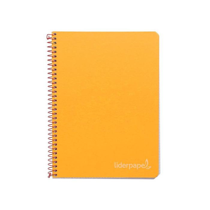 Cuaderno Espiral Liderpapel Cuarto Witty Tapa Dura 80H 75 gr Cuadro 4 mm Con Margen Color Naranja 5 unidades 1