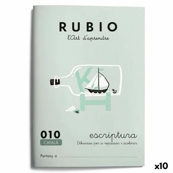 Cuaderno de escritura y caligrafía Rubio Nº10 Catalán A5 20 Hojas (10 Unidades)