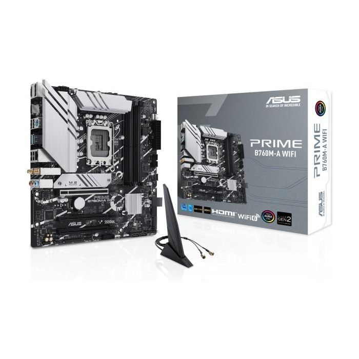 Asus 90MB1EL0-M1EAY0 Placa Base PRIME B760M-A WiFi para Intel 12/13 Gen Socket LGA1700 DDR5 Micro ATX Wi-Fi 6 2.5GbE 4 Asus 90MB1EL0-M1EAY0 Placa Base PRIME B760M-A WiFi para Intel 12/13 Gen Socket LGA1700 DDR5 Micro ATX Wi-Fi 6 2.5GbE 4