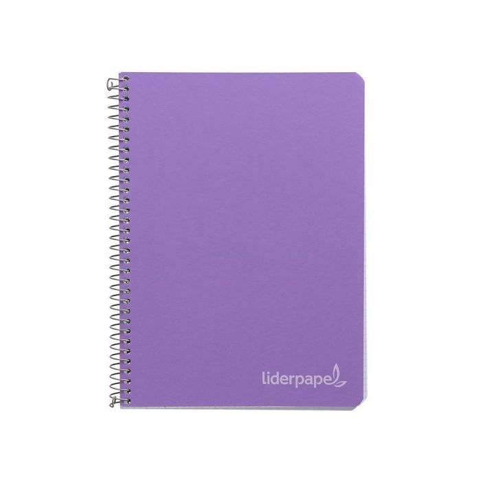 Cuaderno Espiral Liderpapel Cuarto Witty Tapa Dura 80H 75 gr Cuadro 4 mm Con Margen Color Violeta 5 unidades 1