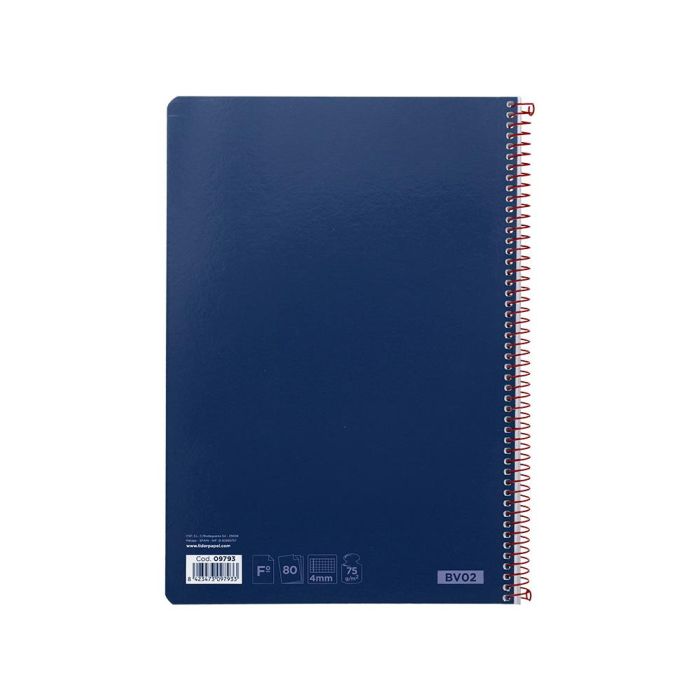 Cuaderno Espiral Liderpapel Folio Witty Tapa Dura 80H 75 gr Cuadro 4 mm Con Margen Color Azul Marino 5 unidades 1