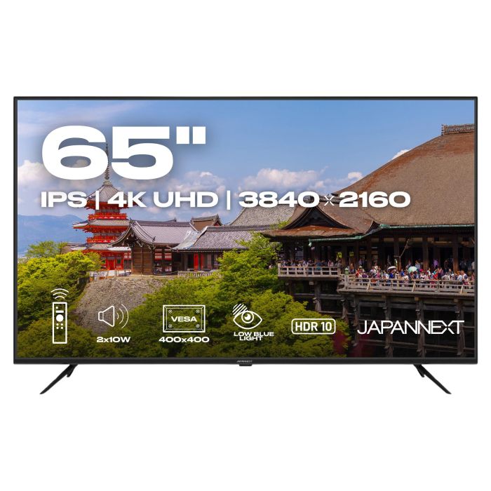 JAPANNEXT JN-IPS650UHD60F Monitor 4K Ultra HD de 65" (165.1 cm) IPS 60Hz con Altavoces, HDR, HDMI, USB, WLAN y Negro 1 JAPANNEXT JN-IPS650UHD60F Monitor 4K Ultra HD de 65" (165.1 cm) IPS 60Hz con Altavoces, HDR, HDMI, USB, WLAN y Negro 1