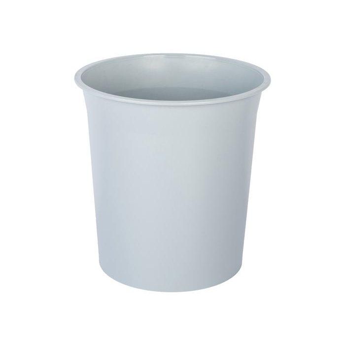 Papelera Plastico Cerrada 16 Litros Gris