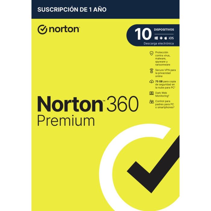 NortonLifeLock 360 Premium Seguridad de antivirus Base Español 1 licencia(s) 1 año(s) NortonLifeLock 360 Premium Seguridad de antivirus Base Español 1 licencia(s) 1 año(s)