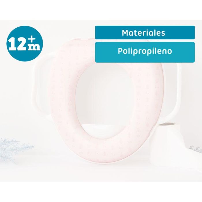 KioKids Petits Moments Reductor WC Rosa con Asas y Protector de Salpicaduras para Niños +12 Meses 4