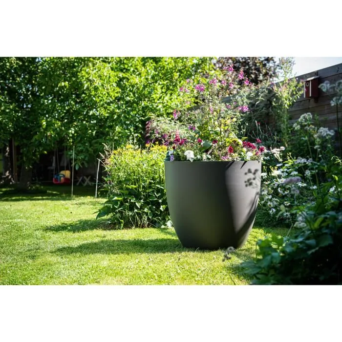Garden Id Maceta Phoenix Antracita 60 x 56 cm 100% Reciclada y Reciclable Resistente a Heladas y Rayos UV para Exterior 1