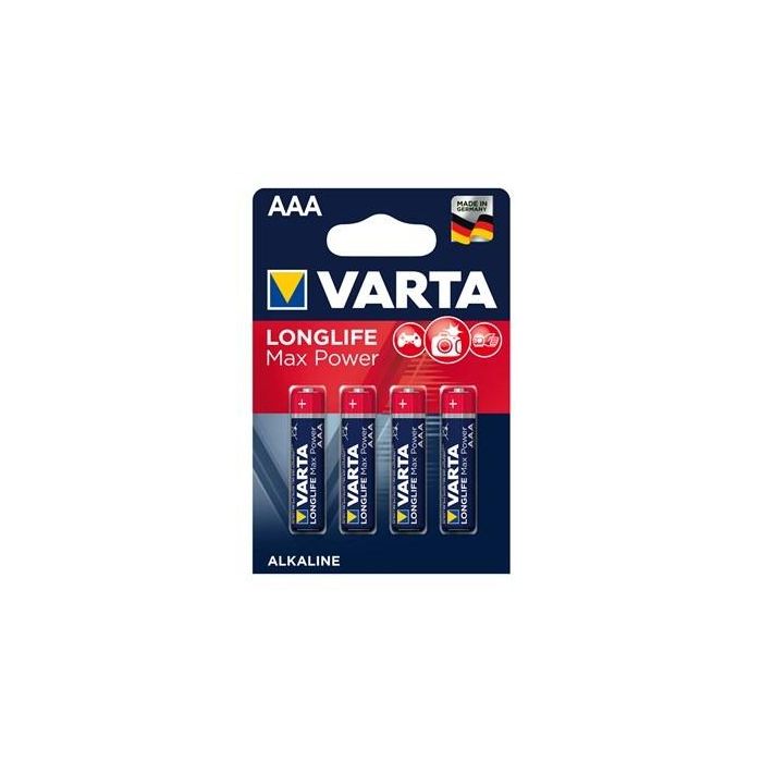 Varta 4703101404 Pilas Alcalinas LR03 AAA Longlife Max Power 4 Unidades - Energía precisa para tecnología avanzada