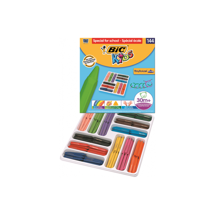 Estuche 144 Ceras de Color con 12 Colores Diferentes BIC 8878332