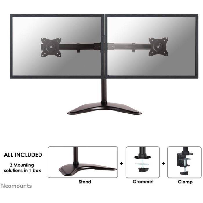 Neomounts NM-D335DBLACK Soporte de mesa Full-Motion para 2 pantallas de 10-27 pulgadas, hasta 16kg, Negro 0 Neomounts NM-D335DBLACK Soporte de mesa Full-Motion para 2 pantallas de 10-27 pulgadas, hasta 16kg, Negro 0