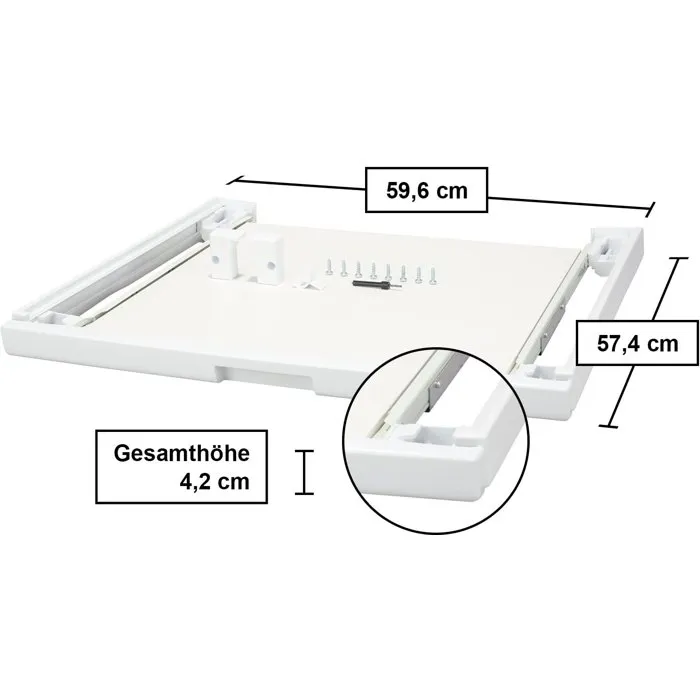Bosch WTZ11400 Kit Apilable con Bandeja Deslizante 60 cm Blanco 2