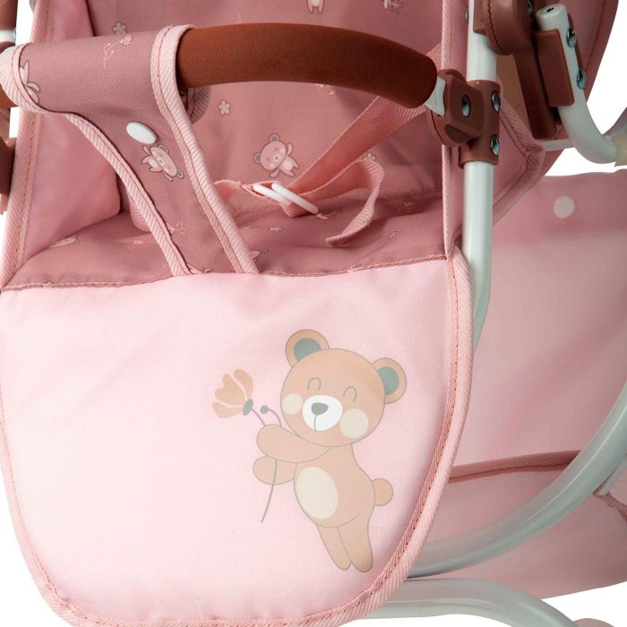 Muñecas Arias Coche Muñeca Gemelar Bear con Bolso, 45x70x73 cm, Manillar Ajustable 47-77 cm, Edad 3+ años 1