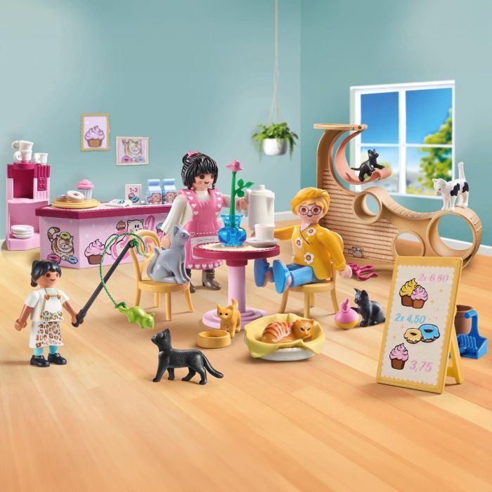 Playmobil Cafetería para Gatos 71744 con Muro de Escalada y Accesorios, Juego de Figuras para Niños +4 Años 2