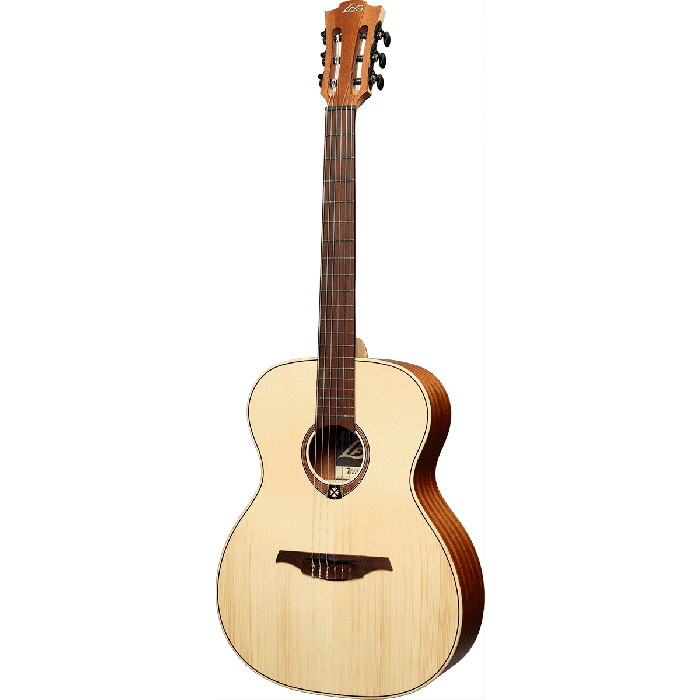 LAG Guitarra Acústica Nylon Auditorium Natural Abeto Engelmann Macizo Acabado Satinado 1