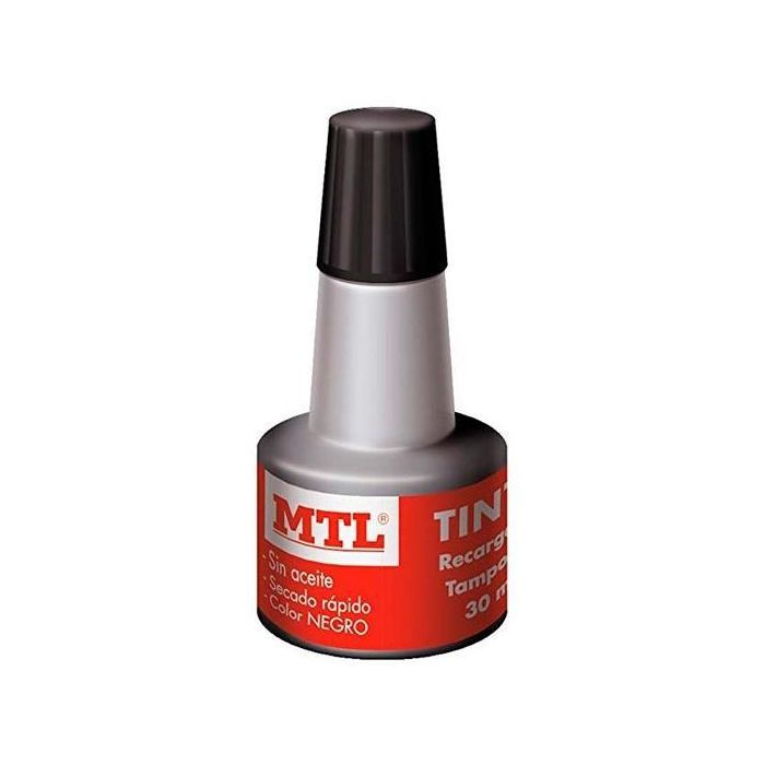 Mtl Tinta De Sellar Para Recarga De Tampones 30 mL Negro Mtl Tinta De Sellar Para Recarga De Tampones 30 mL Negro