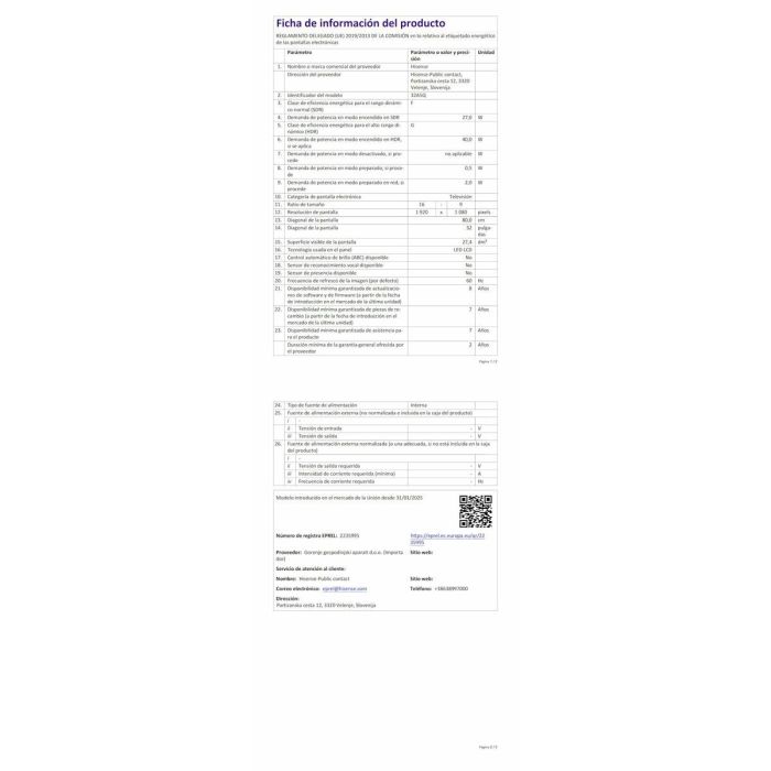 Smart TV Hisense 32A5Q 32" Full HD HDR HDR10 QLED 1