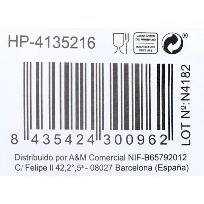 Inde Copa de Vino "Vega" 46 cl (0.46 L), Cristal, Diámetro 7.4 cm x Altura 22 cm - Juego de Copas para Vino Tinto y Blanco (24 Unidades)
