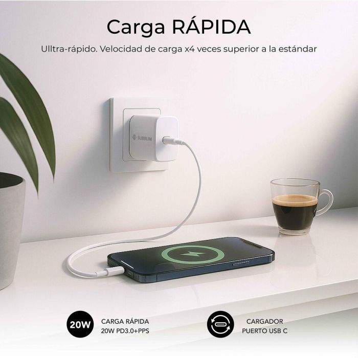 Cargador de Pared Subblim SUBCHG-6G2001 Blanco 20 W 5 Cargador de Pared Subblim SUBCHG-6G2001 Blanco 20 W 5