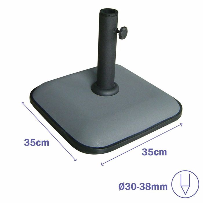Marbueno Base Sombrilla Cuadrada Cemento 35X35X5,2 cm 11KG Gris Jardin, Piscina y Terraza 10454 1